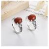 Adjustable Copper Ring With Red Agate Cabochon Motif Vintage Boho Jewelry Women Men