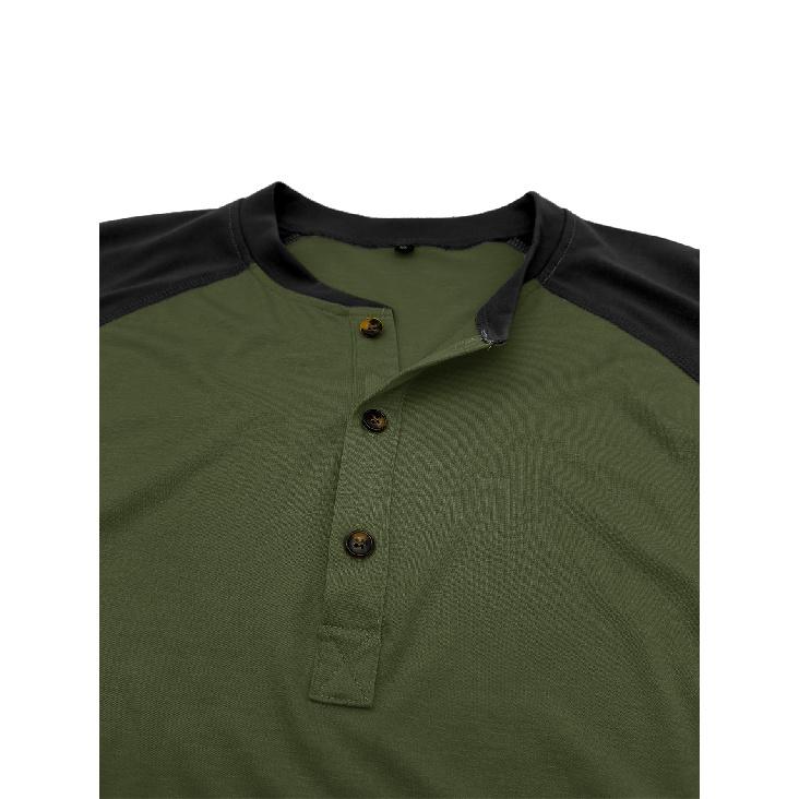 Retro Men'S Outdoor Loose Autumn Hoodie Casual Long Sleeved Henley Collar Top Shirt Cardigan