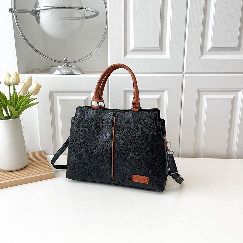 Handbag Outdoor Crossbody Large Capacity Viral Same Style Embossed Shoulder Bag Women Bag PU Soft Leather Texture