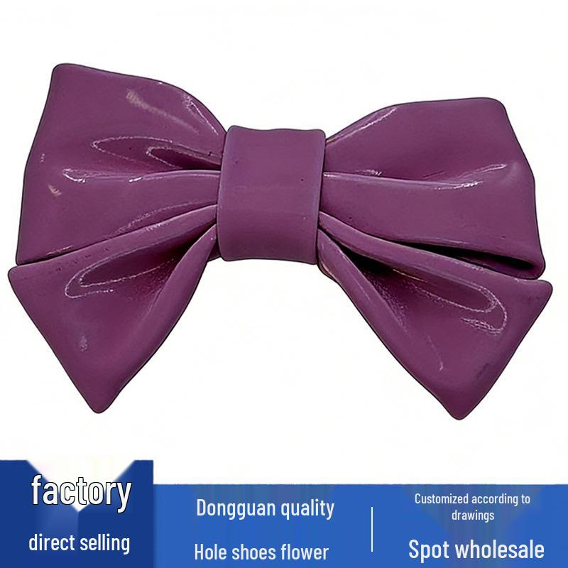 Leather Bow Flower Shoe Buckle Accessories