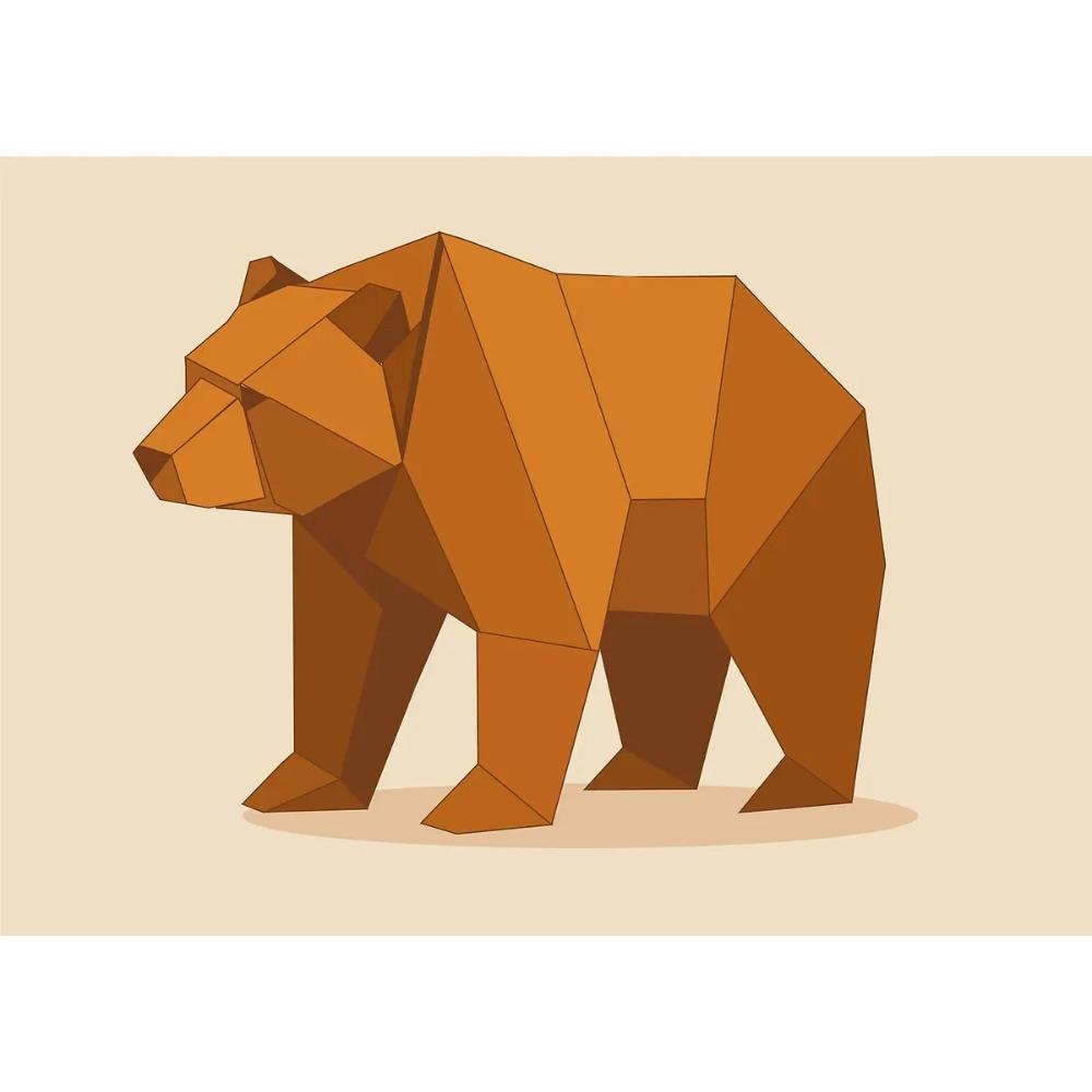 Abstract Geometric Stereoscopic Cute Animal Posters Jaguar Penguin Bear Prints Canvas Painting Wall Art Picture Home Room Decor