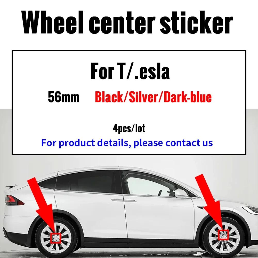 Autoaufkleber Tesla 4 Stück 56mm Tesla Radnabendeckel Mittelkappe Logo Hochwertiger Aufkleber für Tesla Model 3 Y S X Personalisierte Autoaufkleber