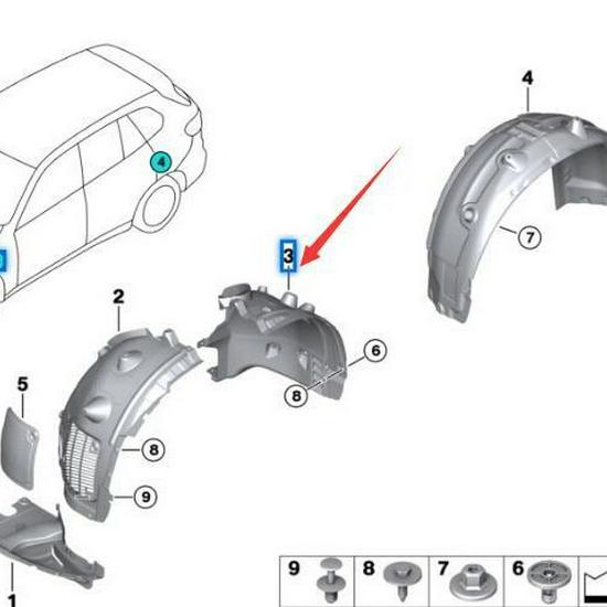BMW X5 G05 Front Wheel Liner 51717424907/51717424908
