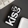 Personalized English Letters Kiss Phone Case For iPhone 16 15 14 13 12 11 Pro Max 16E XR X XS Max 7 8 Plus INS Simple Soft Cover