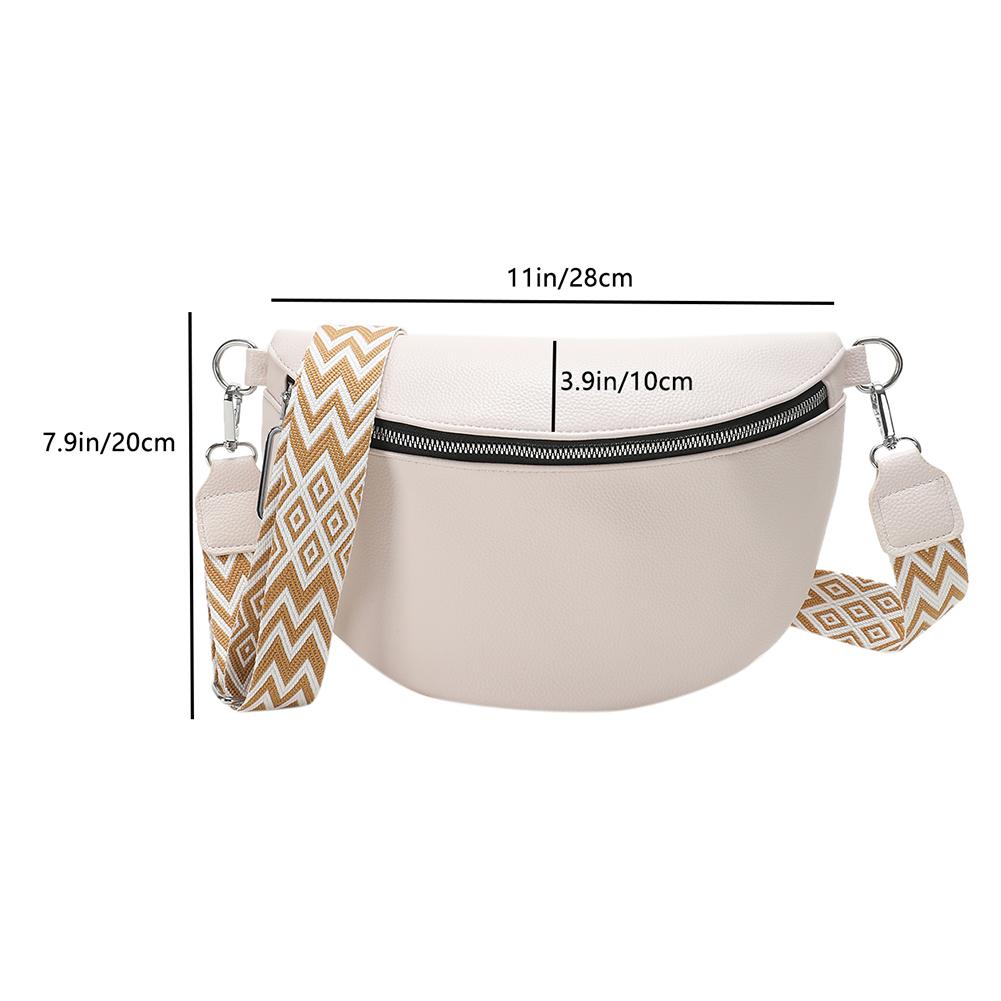 Casual Chest Bag 2025 Luxury Designer Women's Waist Bag Multi-pocket Street Fanny Pack PU Chest Bag Wide Strap Crossbody Bag