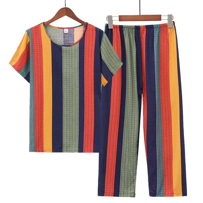 

Пижама женская с коротким рукавом летняя для среднего и пожилого возраста весна и осень стили XXXXXL