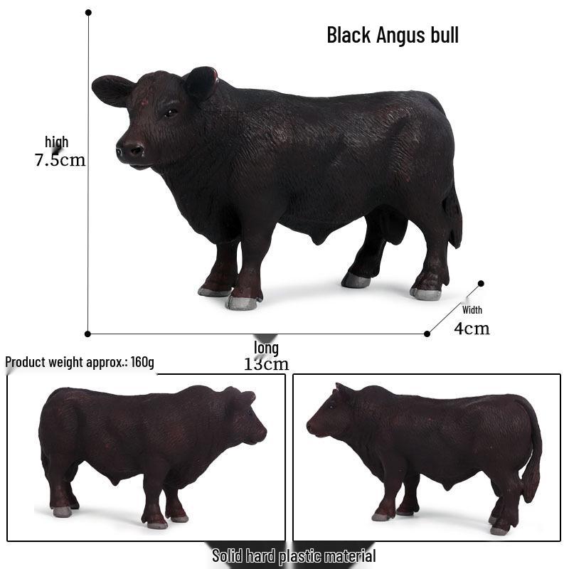 Children's Cognitive Animal Model Toy: Yellow Cow, Buffalo, Rhinoceros, Zebu, Bison, Bull Figurine.