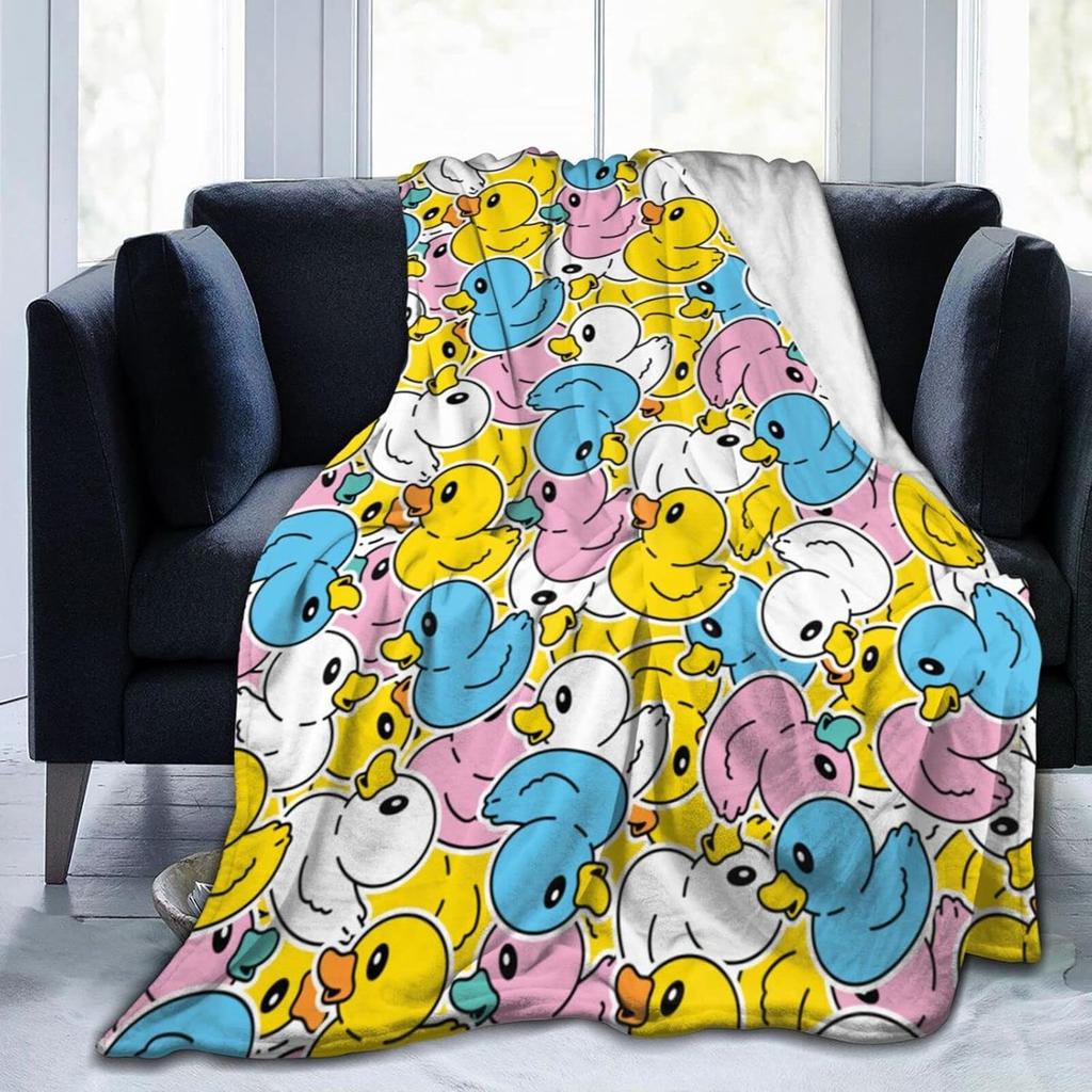 Cool Duck Pattern Blanket Soft Fleece Throw Fun Home Decor Gift for Kids Teens Bedroom Living Room Decoration