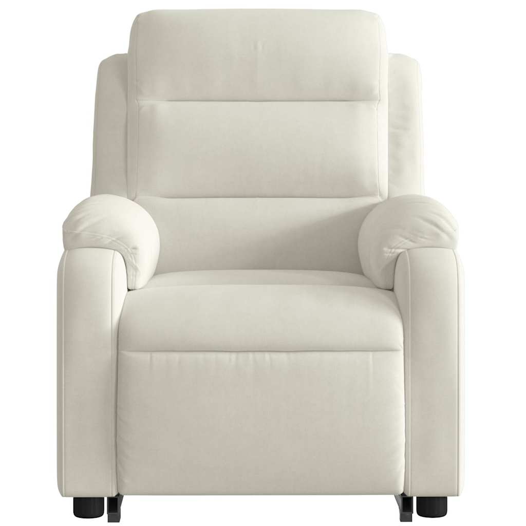 Electric Recliner Chair with Rising Function Cream Velvet