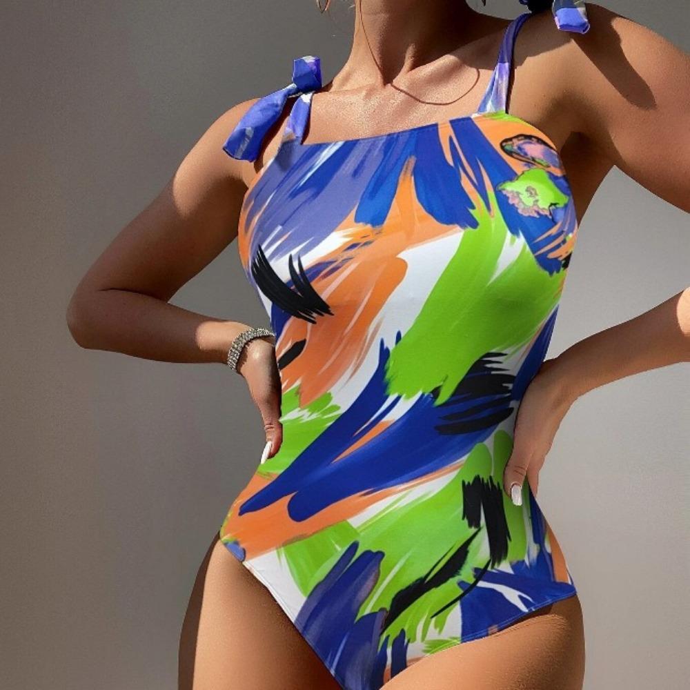 Girl Beauty Back Summer Sexy Women's Swimsuit Vacation Tight Double Shoulder Strap Bikini