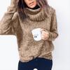 Autumn and Winter New Sweater Women's Solid Long Sleeve High Neck Pullover Knit Top