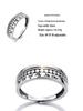 CaiYi S925 Sterling Silver Antiqued Six-Character Mantra Ring for Women, Stackable Index Finger Ring, Retro Chinese Style Lucky Jewelry