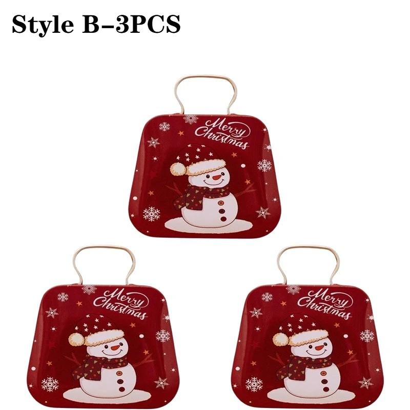 1-10PCS Tinplate Christmas Gift Box Handbag Shape Mini Candy Container Festive Party Favor Box Holiday Home Office Decoration