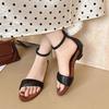Fashion New Summer Light-mouthed Sexy One-belt High-heeled Shoes for Women To Wear Outside Temperament Open-toe Sandals and Slippers