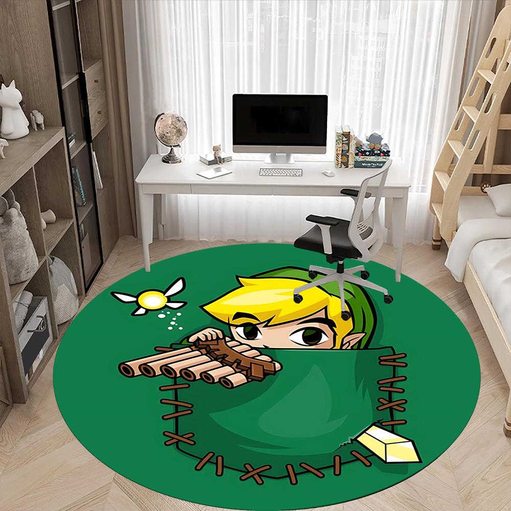 The Legend of Zelda Office Round Area Rug, Under Office Chairs Bedroom Living Room Home Decor a1022266