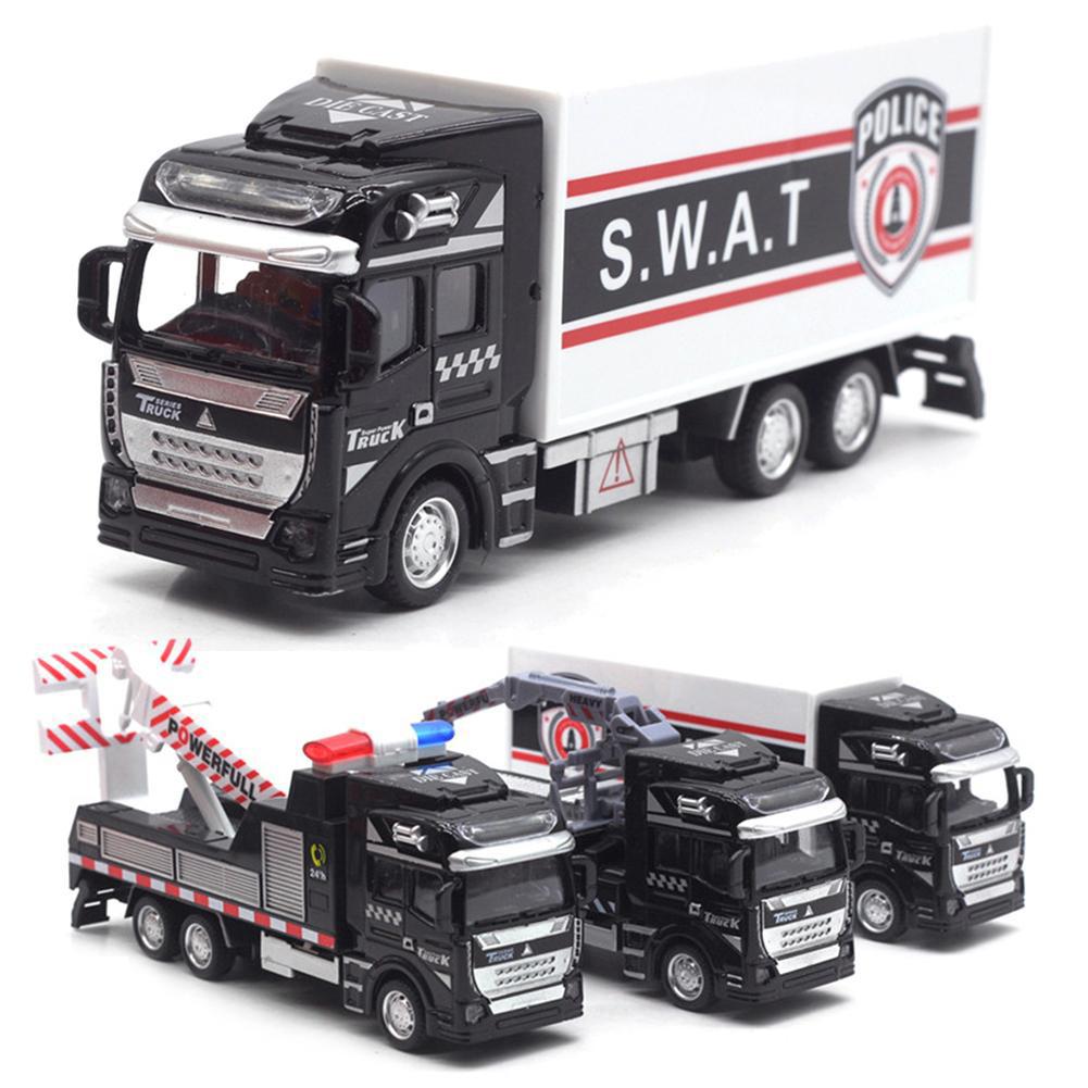 1/48 City Rescue Toy Car, 20cm Alloy Crane Trailer, Truck Trailer, Children's Day Gift Toy Mode