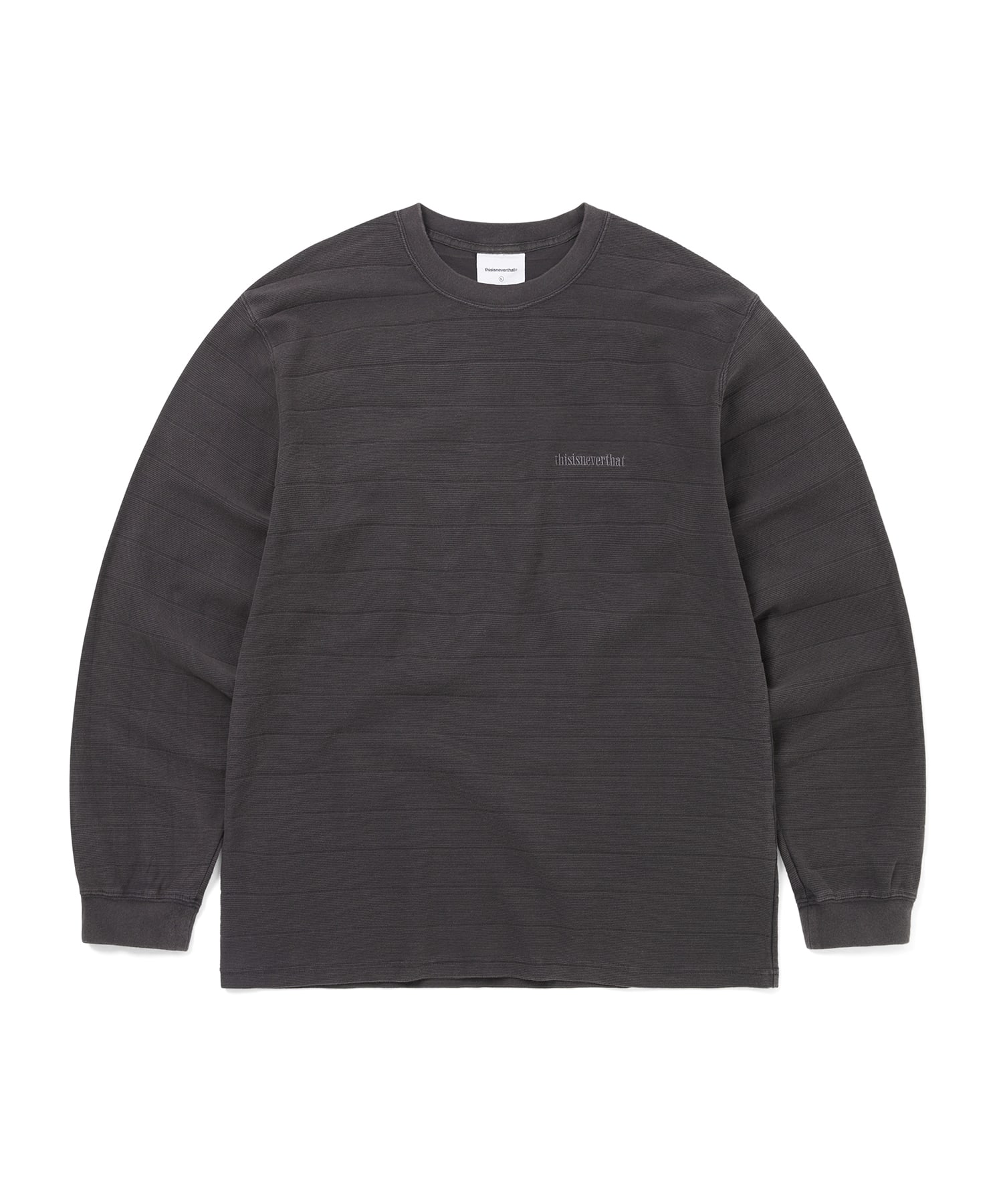 THISISNEVERTHAT Футболка с длинным рукавом с жаккардовым узором в полоску Off Black Off Black/Xl gray
