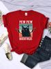 Pew Pew Madafaks Imprimé Mignon Drôle T-shirts Femme Hip Hop Vintage T-shirt Vêtements Créativité Hauts Décontractés Col Rond Manches Courtes Femme