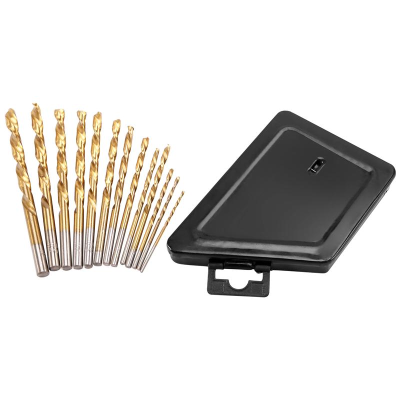 ABBY-13Pcs Left Handed Drill Bit Set Extractor Drill Bits For Metal Power Tools Accessories With Titanium Nitride Coating
