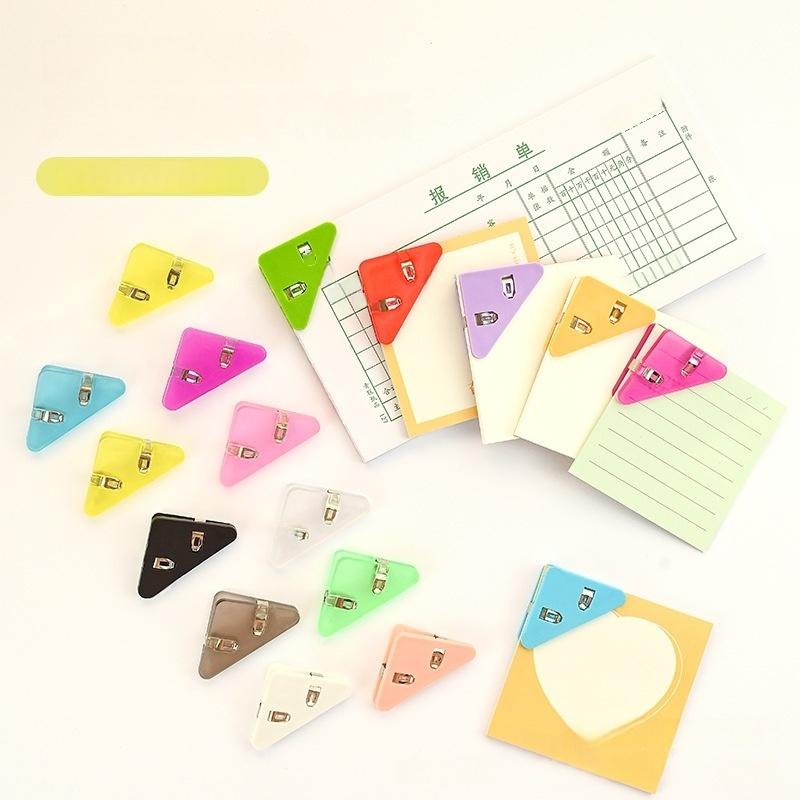 20Pcs Multicolor Geometric Desk Clips Creative Triangle Binder Clips for Books/Paper/Office Organizing Durable Shelf Stationery