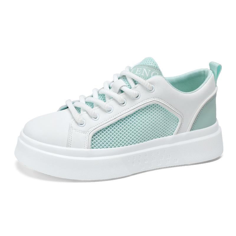 2026 Masculino Zapatos Thick-soled Mesh Panel Shoes Breathable Casual Shoes Comfort Versatile White Shoes Flat Non-slip Sneaker