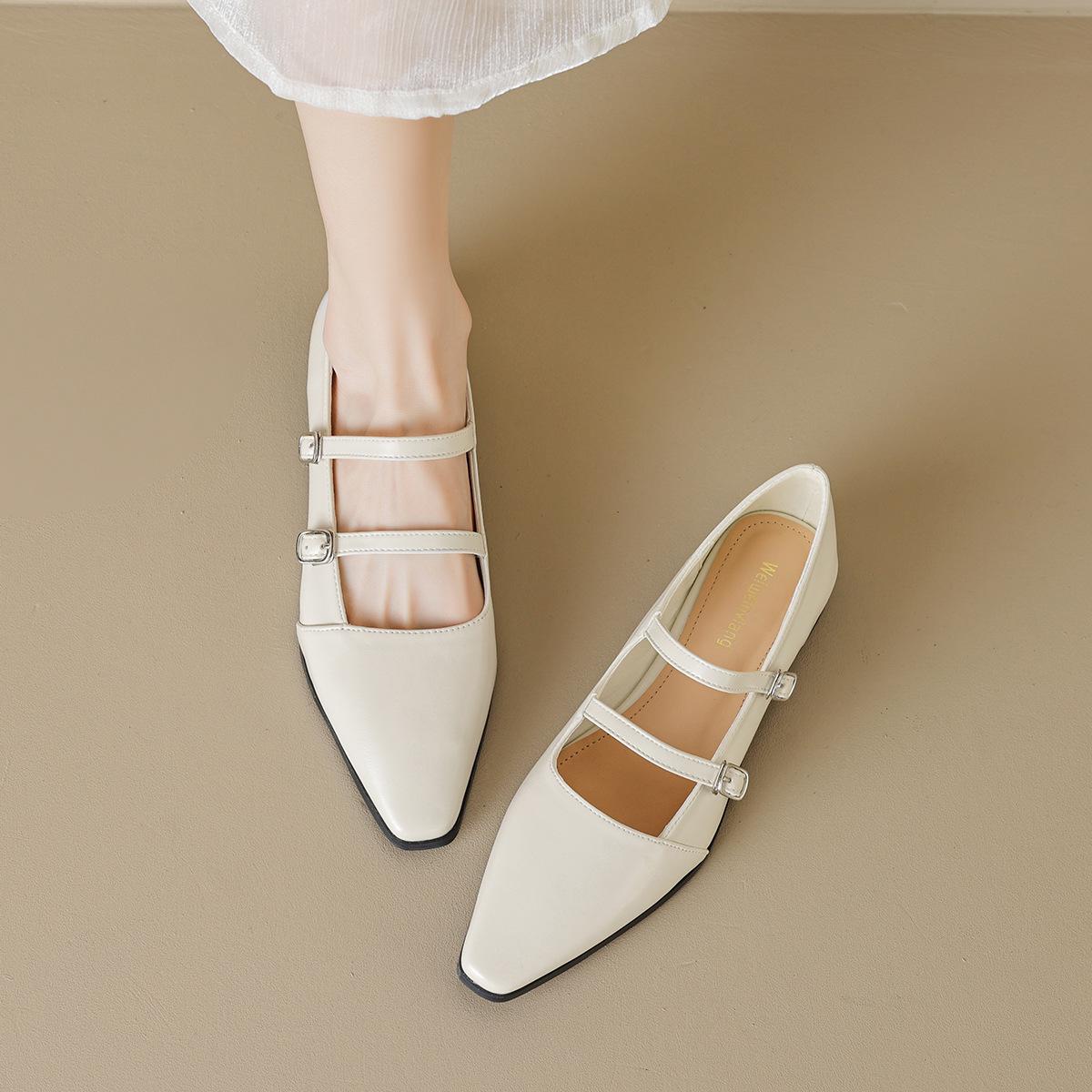 

Weiwei Girl 6831-1 Women s Mary Jane French Pointed Toe Flats, Shallow Mouth Korean Style 43 чорний