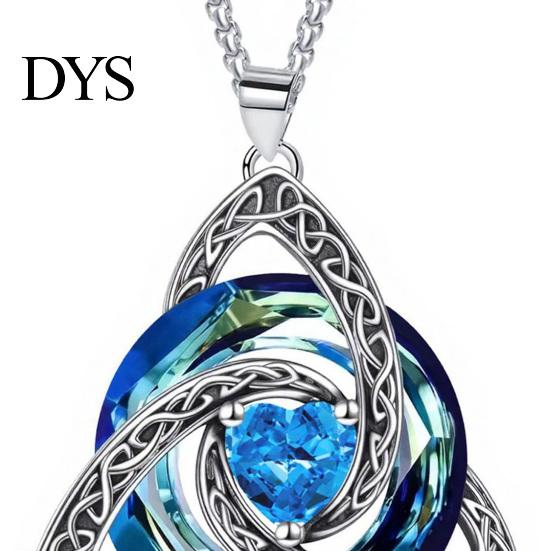 Personalized Birthday Gift Celtic Knot Birthstone Necklace for Women, Cubic Zirconia Pendant Necklace, Irish Jewelry, Her Wife Girlfriend Mother
