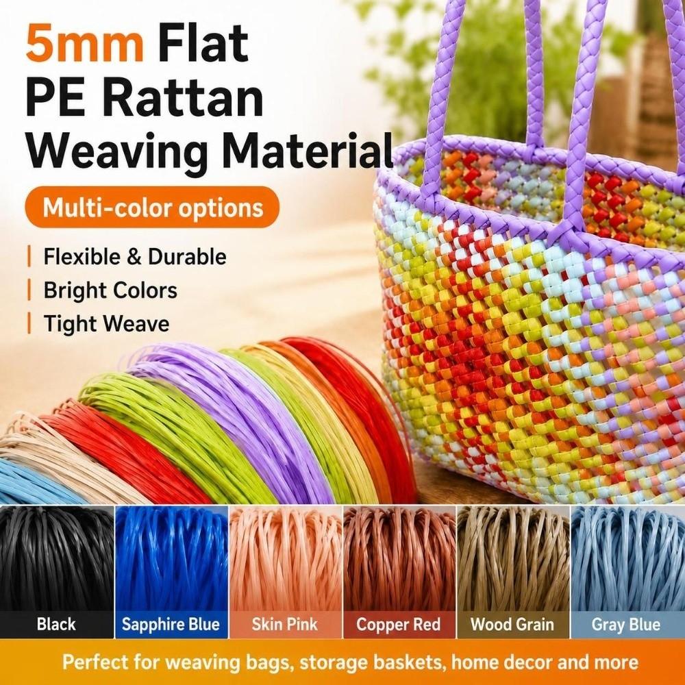 Striscia di Rattan Larga 5mm Corda di Rattan Piatta Materiale per Intreccio in Rattan Sintetico Cesti di Fiori Artigianato DIY