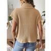 Damen Frühling Herbst Pullover und Sweater Weste Seitenknopf Dekoration Rollkragen Lässige Gestrickte Tanktops