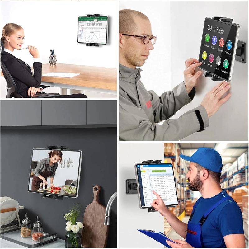 Mount Tablet Stand Stretchable Arm Cell Phone Wall Holder Adjustable Nailed Wall Stand For Phone Universal 4.7-13 Inch