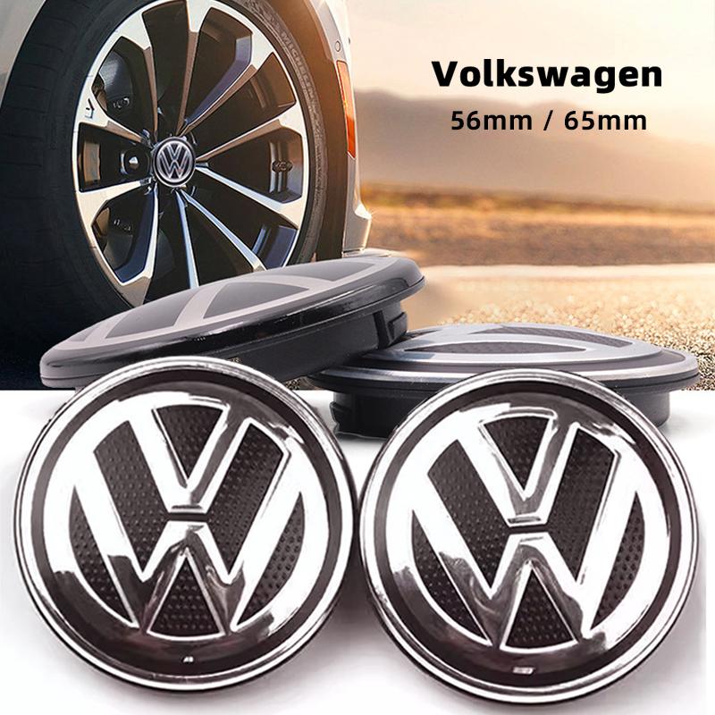VW Polo Golf 4 5 Valve Stems Caps 4Pcs Volkswagen Wheel Center Cap Car Hub Cover Accessories For VW GTI Polo Golf Passat Tiguan Arteon Touareg Ta zs6