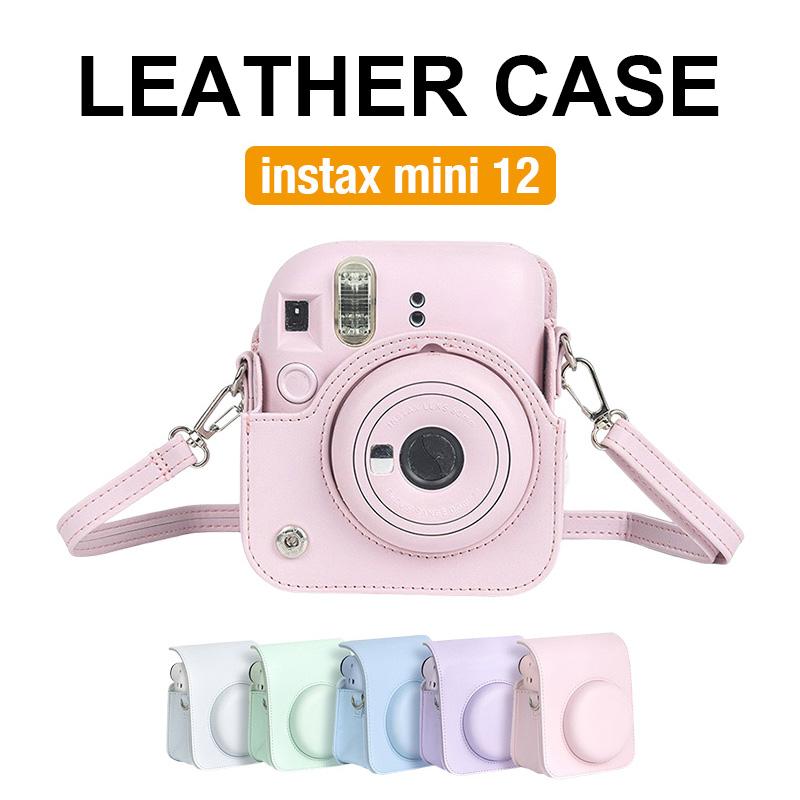 [Film Lab] Instax Mini 12 PU Leather Camera Case Soft Protective Case with Strap CAA14