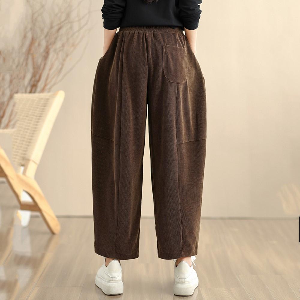 Κορδόνι plus size Vintage ψηλόμεσο casual φαρδύ Εαρινό φθινοπωρινό Παντελόνι Χαρέμι Γυναικείο Παντελόνι