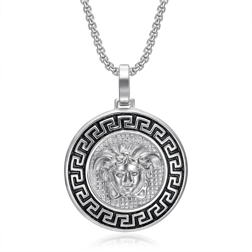 Jewelry Titanium Steel Gold-plated Diamond Greek Mythology Pendant Necklace