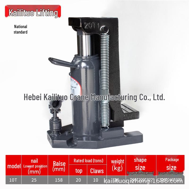 Heavy Duty Claw Type Hydraulic Jacks: 5, 10, 25 Ton Capacities, Manual Vertical Jack
