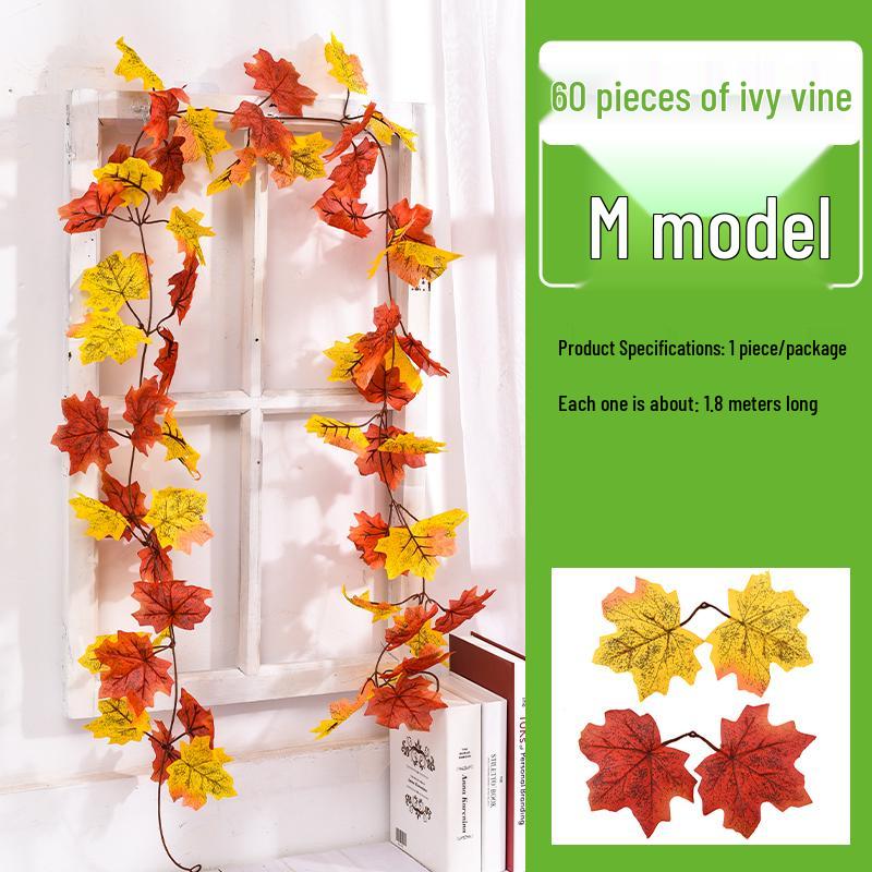 Autumn Maple Leaf Vine Hanging - Festive Decor for Halloween & Christmas