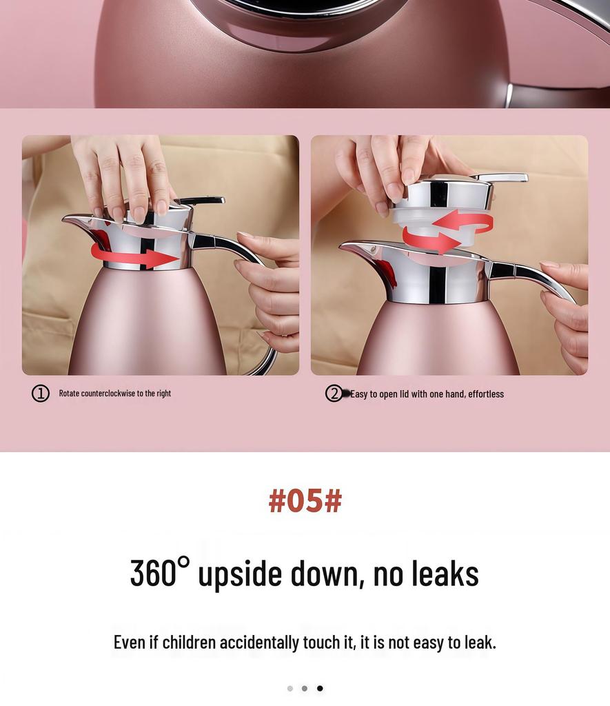 304 Stainless Steel 2.3L Insulated Coffee Pot - Ideal for Home Use or as a Holiday Gift