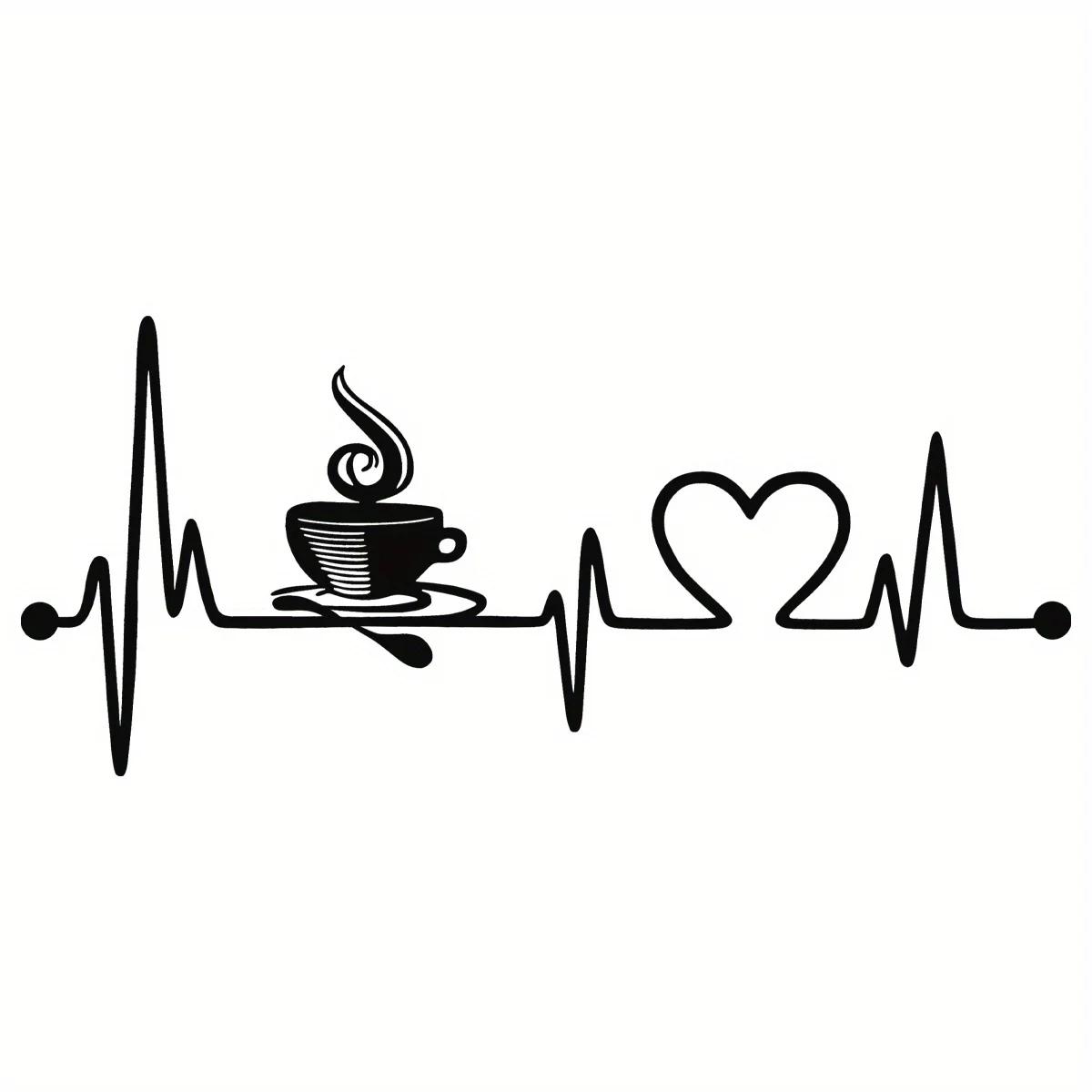 

1 шт. Классический настенный металлический знак с сердцебиением кофе, декоративный стенд для любителей кофе, юмористический декор барной стойки, домашний декор с сердцебиением белый