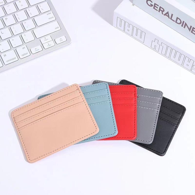 1Pc Pu Leather Id Card Holder Candy Color Bank Credit Card Box Multi Slot Slim Card Case Wallet Women Men Business Card Cover