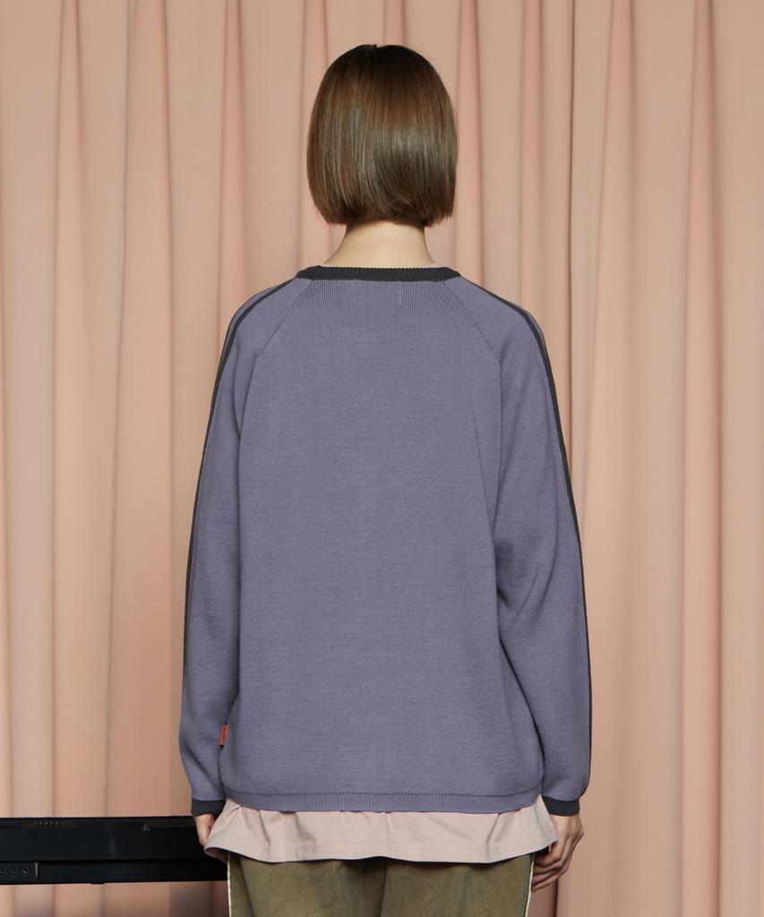UNALLOYED Line Graphic Knit / Purple