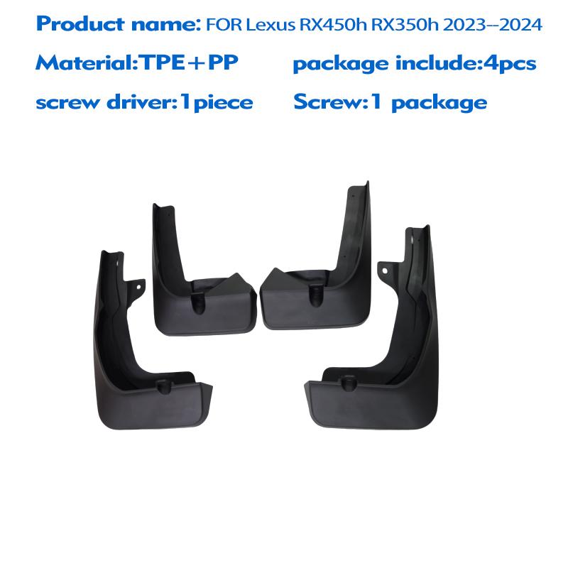 

2023 2024 ДЛЯ НОВОГО Lexus RX RX500h RX350h брызговик на крыло брызговики брызговики автомобильные аксессуары спереди и сзади чёрный