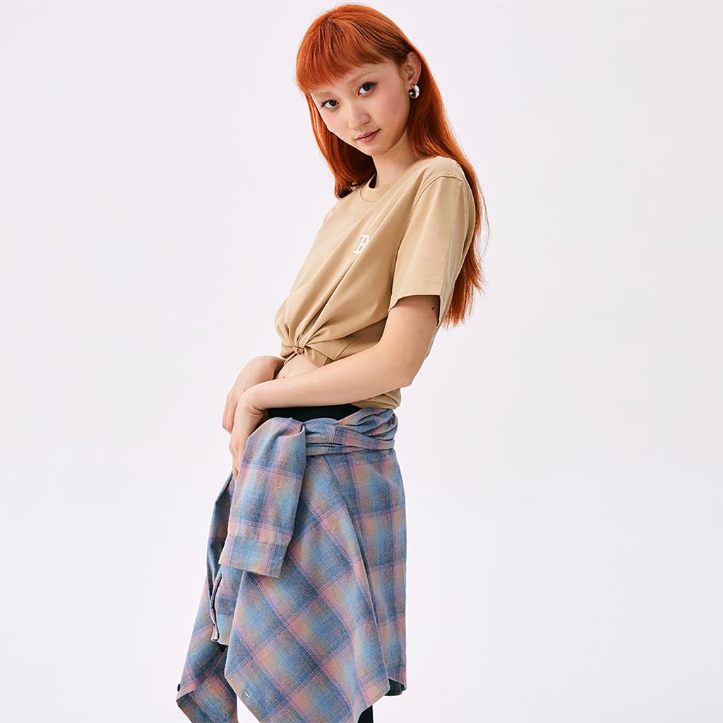 New MLB Boston Red Sox Basic Collection SS25 T Shirt Unisex Beige Yellow 3ATSB0153-43BGS