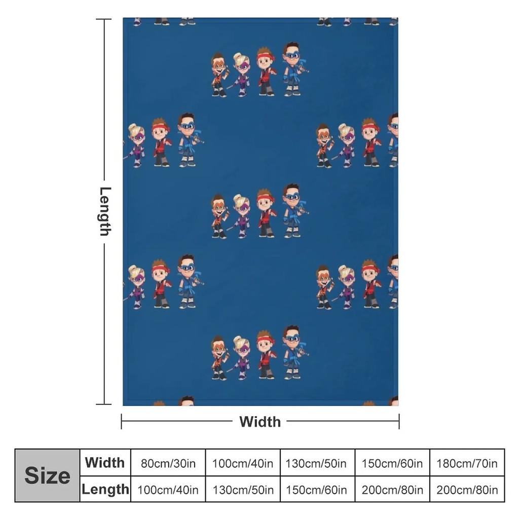 Ninja Kidz, Cartoon Ninjaz Throw Blanket Loose Blanket Nap Blanket Soft Plaid Plaid