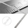 Stainless Steel 500x250mm 90 Degree Right Angle Ruler, Steel Frame Square, Professional Easy-to-Read Measuring Tool, 02 Inch Ruler Angle L Measurement