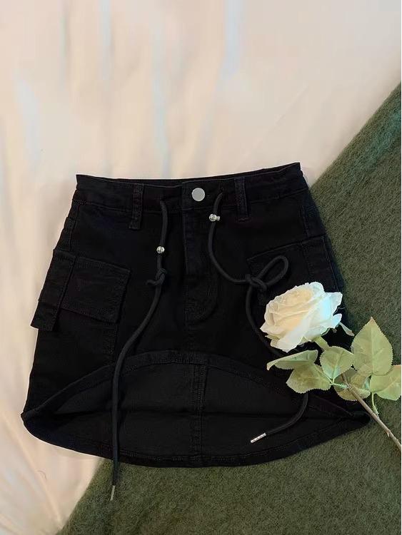 Spicy Girl High-Waisted Denim Mini Skirt - Autumn 2025 Korean Retro Style