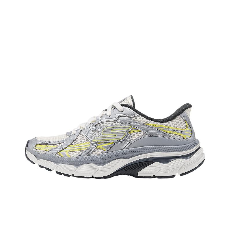 Skechers Летние слипоны Повседневные Удобные Легкие Туфли Женские Кроссовки Серебристый Желтый 129223-WGY 36
