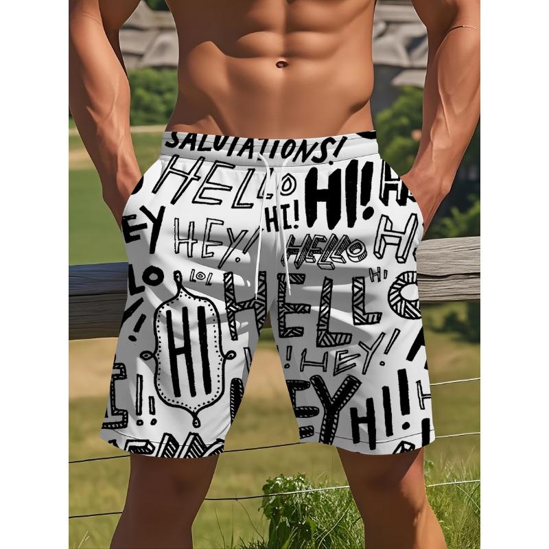 Men s Summer Casual 3D Digital Printing Beach Vacation Shorts S