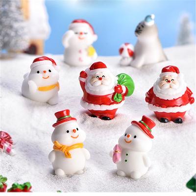 Garden Bonsai Decor Micro Landscape Christmas Figurines Xmas Tree Miniature Snowman Santa Claus