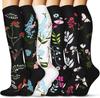 6-Pack Patterned Sports Compression Calf Socks for Running