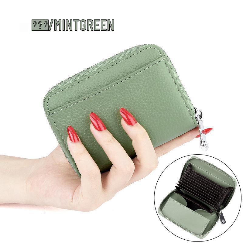 Japanese RFID Anti-Skimming Accordion Wallet: Large Capacity Genuine Leather Card Holder & Coin Purse